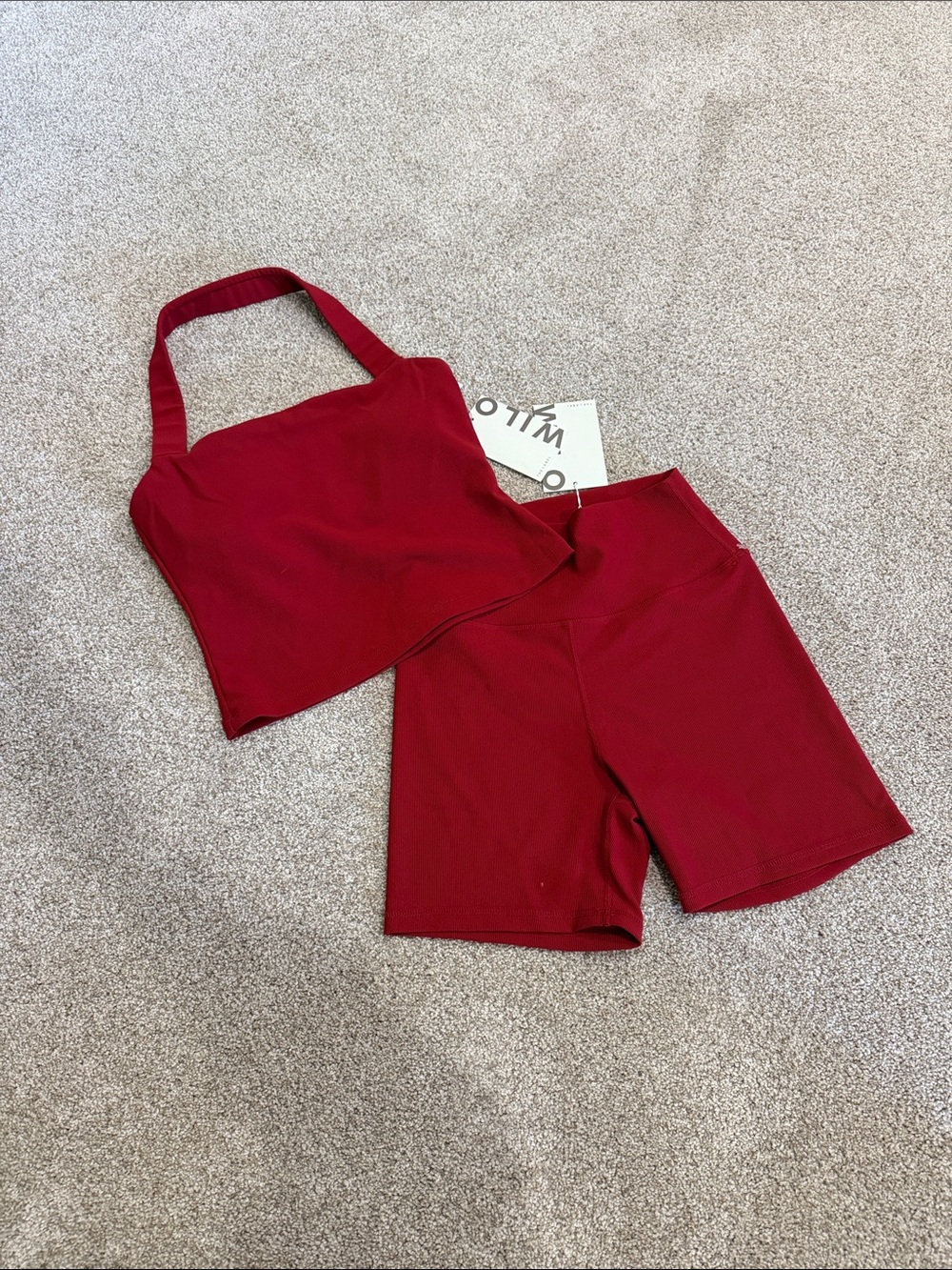 Unbranded Women's High-Rise Burgundy Athletic Bike Shorts